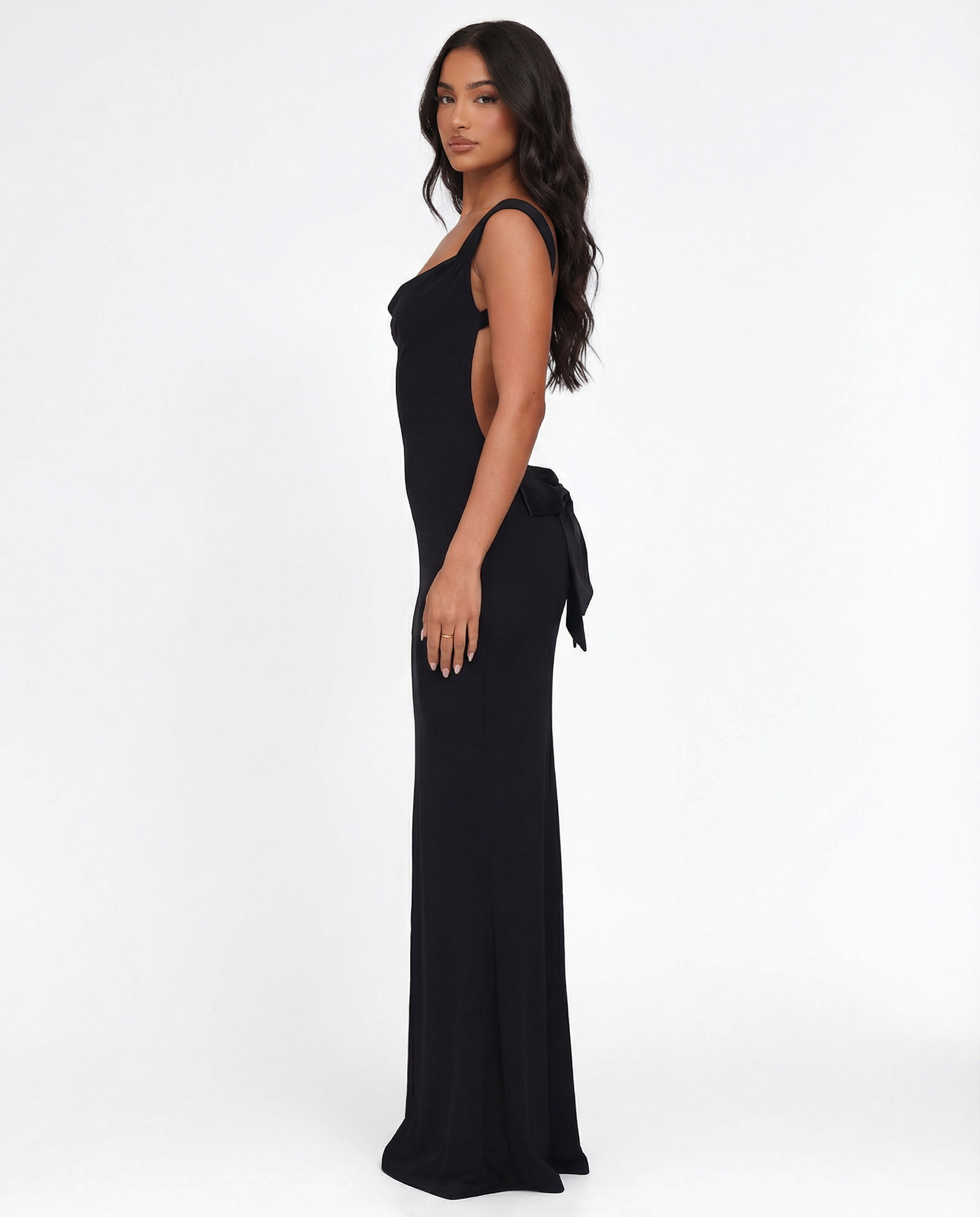 Mae | Women's Open-Back Tie-Detail Maxi Gown