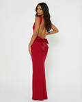 Mae | Women's Open-Back Tie-Detail Maxi Gown