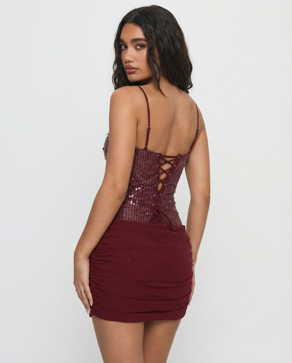 Ayana | Women's Shimmering Sequin Corset Mini Dress
