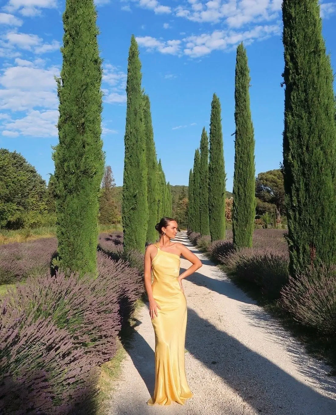 Amara | Women's Open-Back Draped Satin Maxi Dress