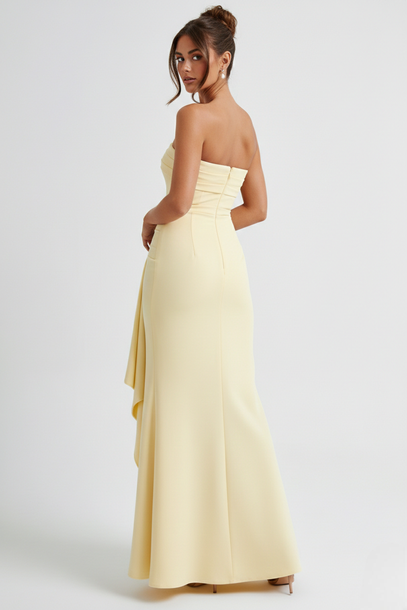 Meadow | Double Stretch Crepe Strapless Maxi Dress