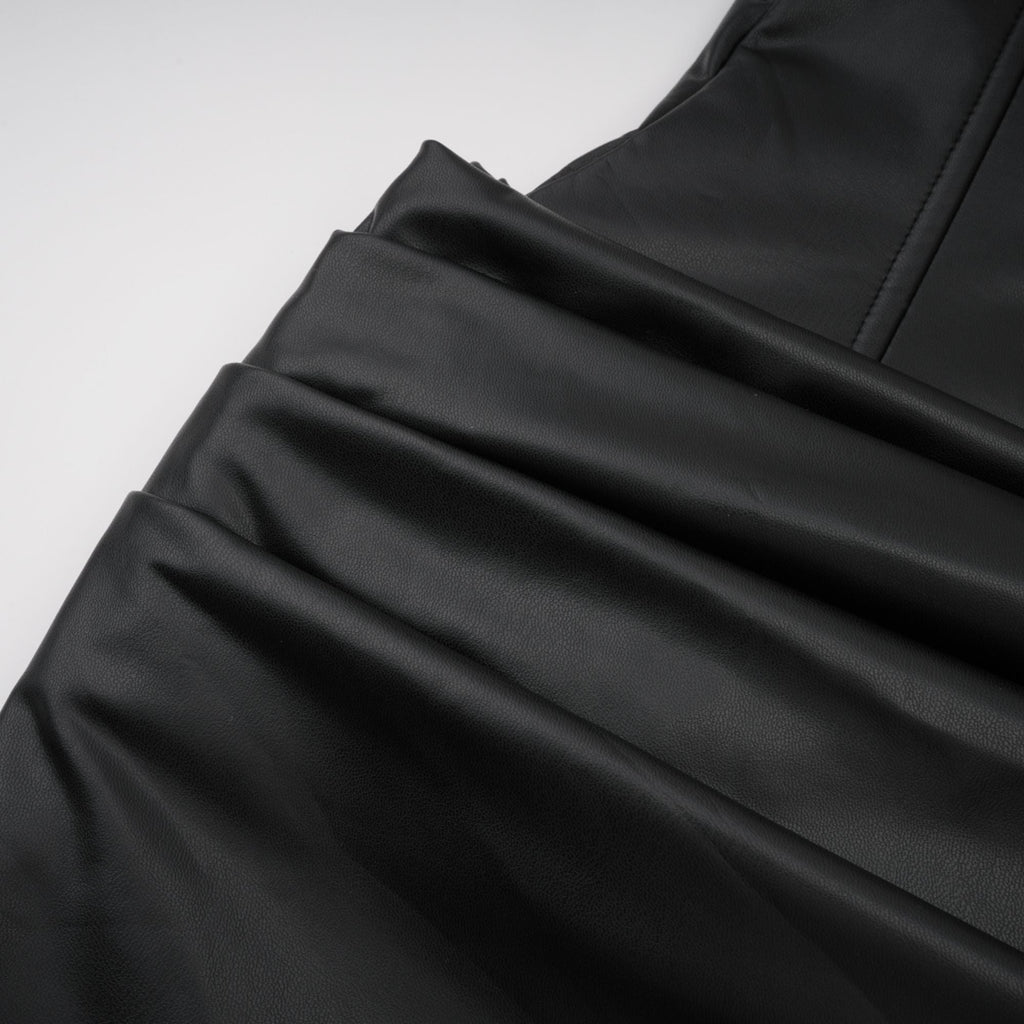 Agnes | Off-The-Shoulder PU Leather Mini Dress