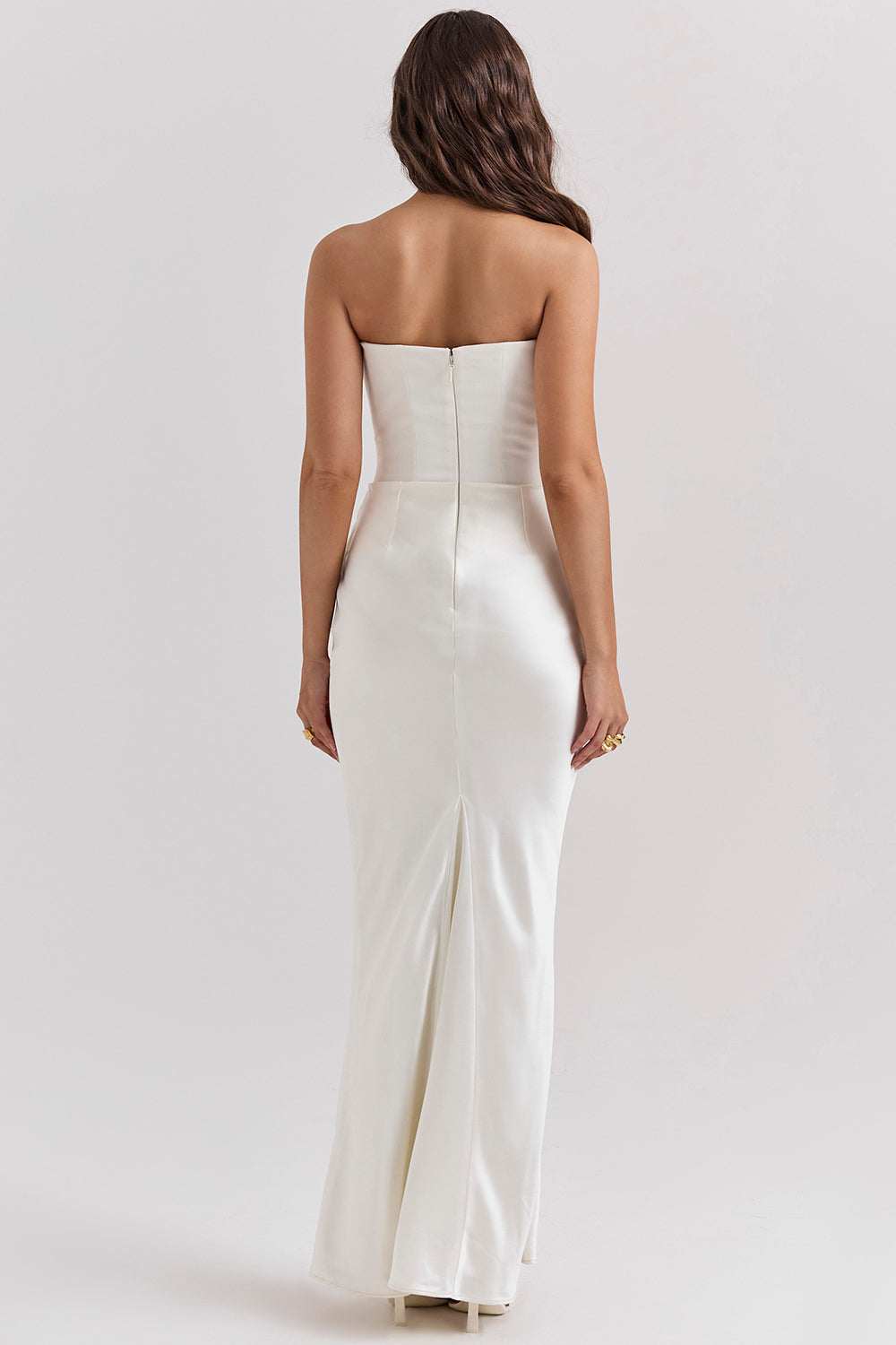 Stella | Women's Timeless Strapless Satin Maxi Dress