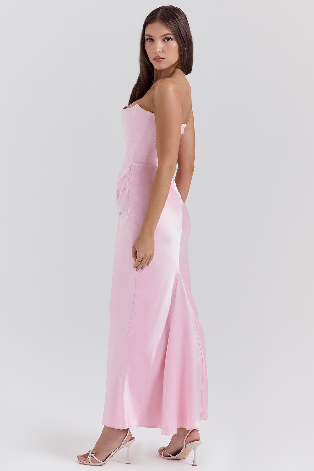 Stella | Women's Timeless Strapless Satin Maxi Dress