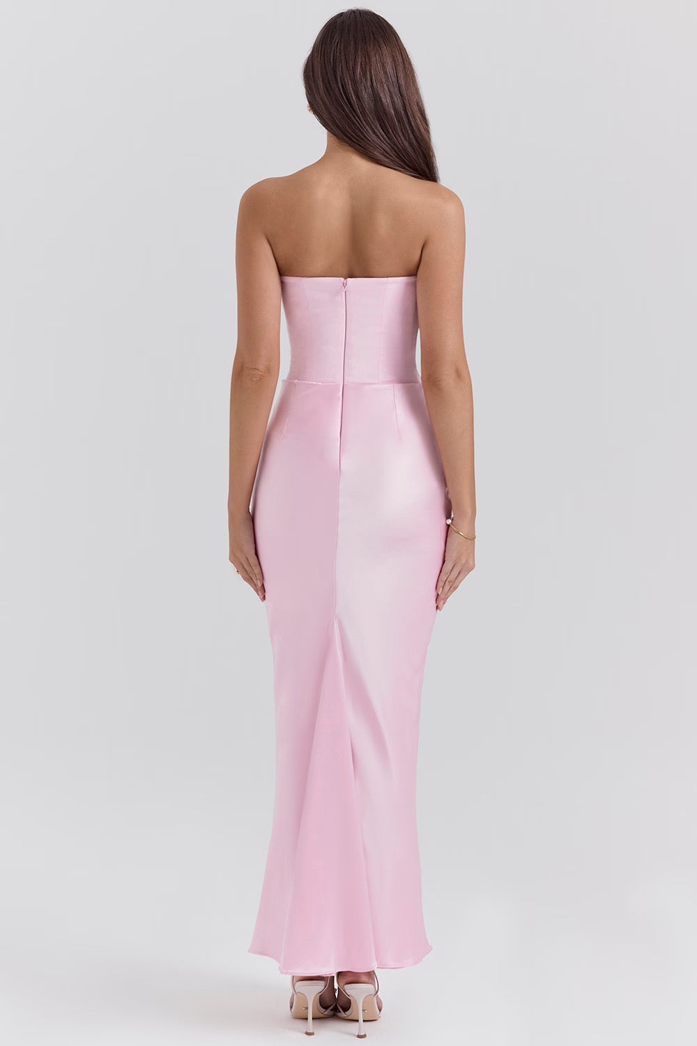 Stella | Women's Timeless Strapless Satin Maxi Dress