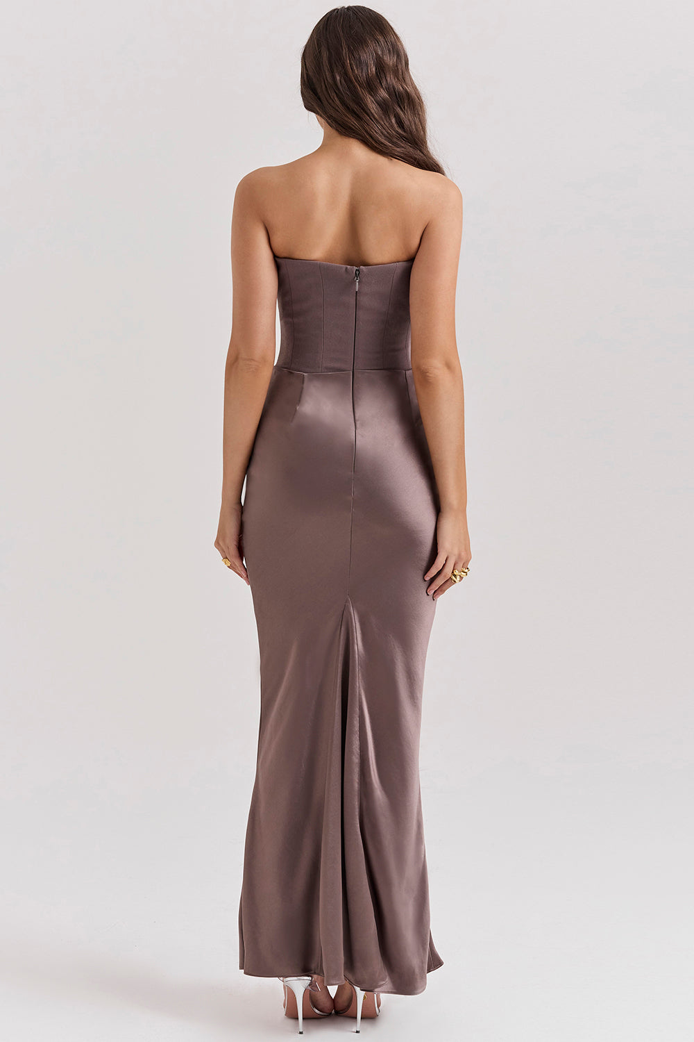 Stella | Women's Timeless Strapless Satin Maxi Dress
