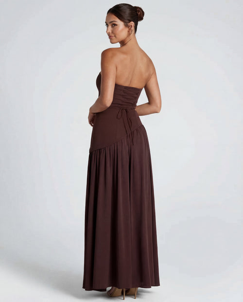 Aveline | Women's Strapless Scarf-Neckline Maxi Dress