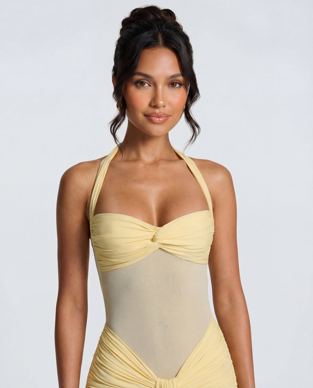 Rosabella | Women's Sun-Glow Ruched Halter Maxi Dress