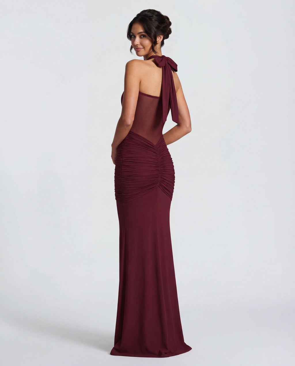 Rosabella | Women's Sun-Glow Ruched Halter Maxi Dress