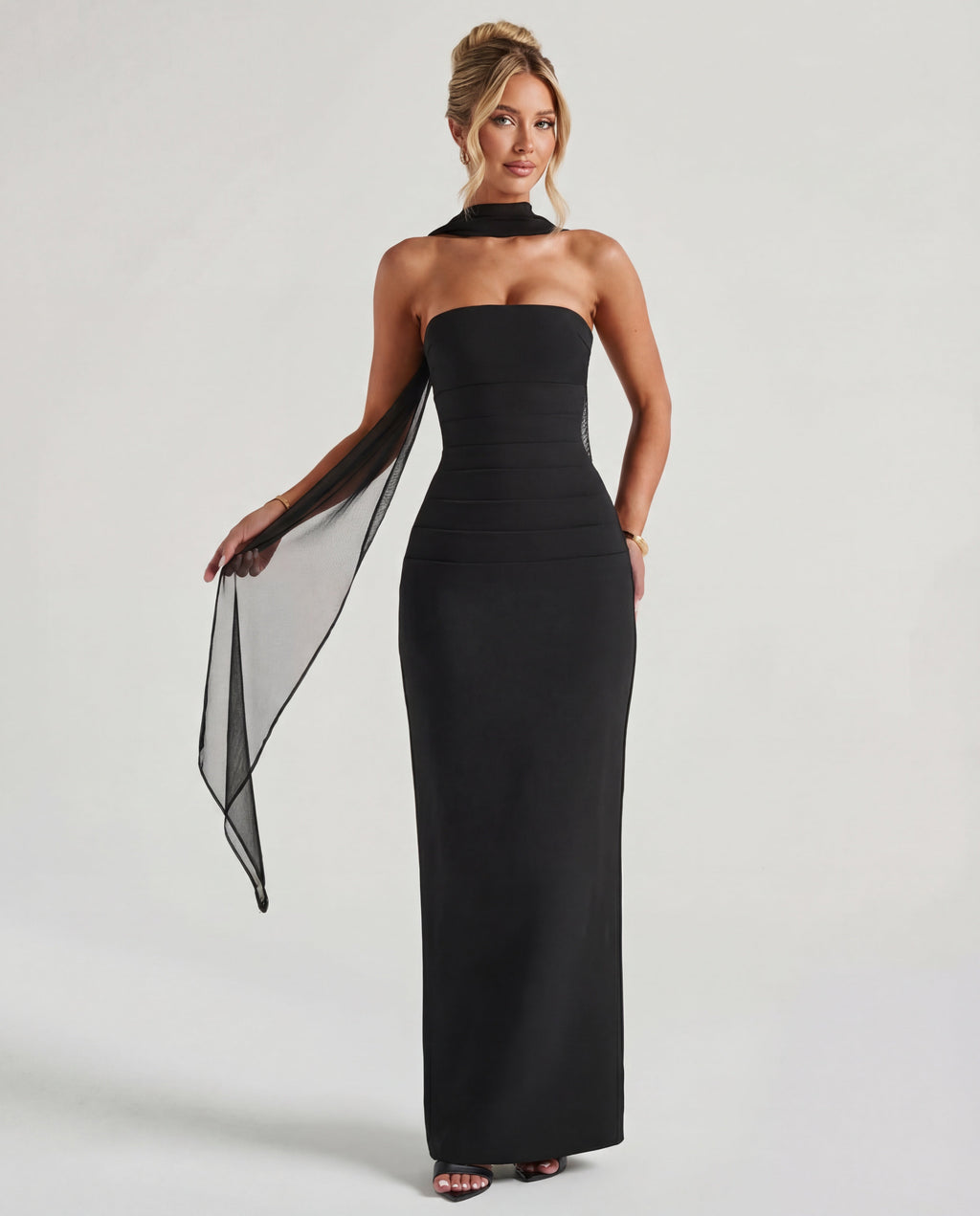 Ella | Women's Sculpting Crepe Strapless Maxi Dress