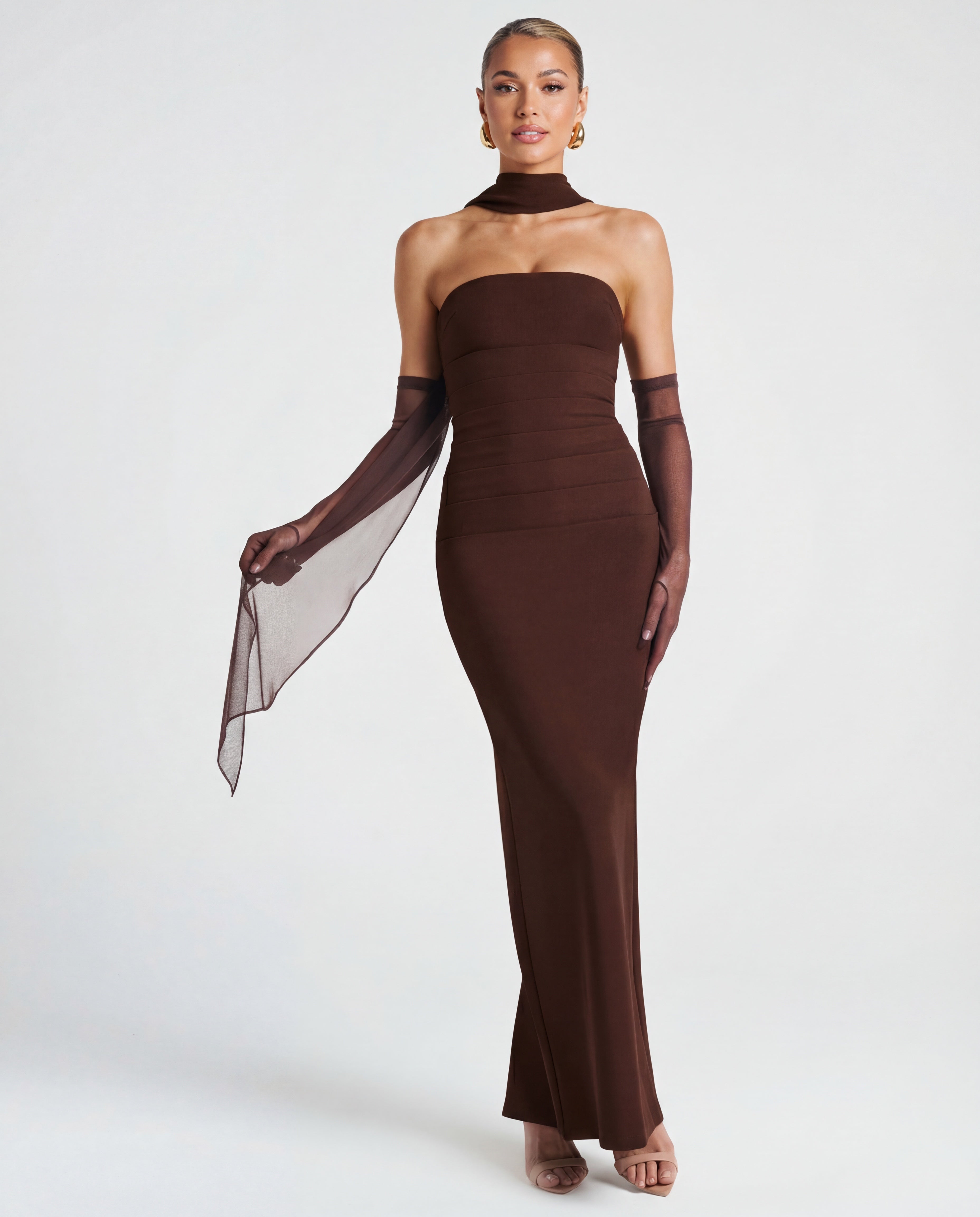 Ella | Women's Sculpting Crepe Strapless Maxi Dress