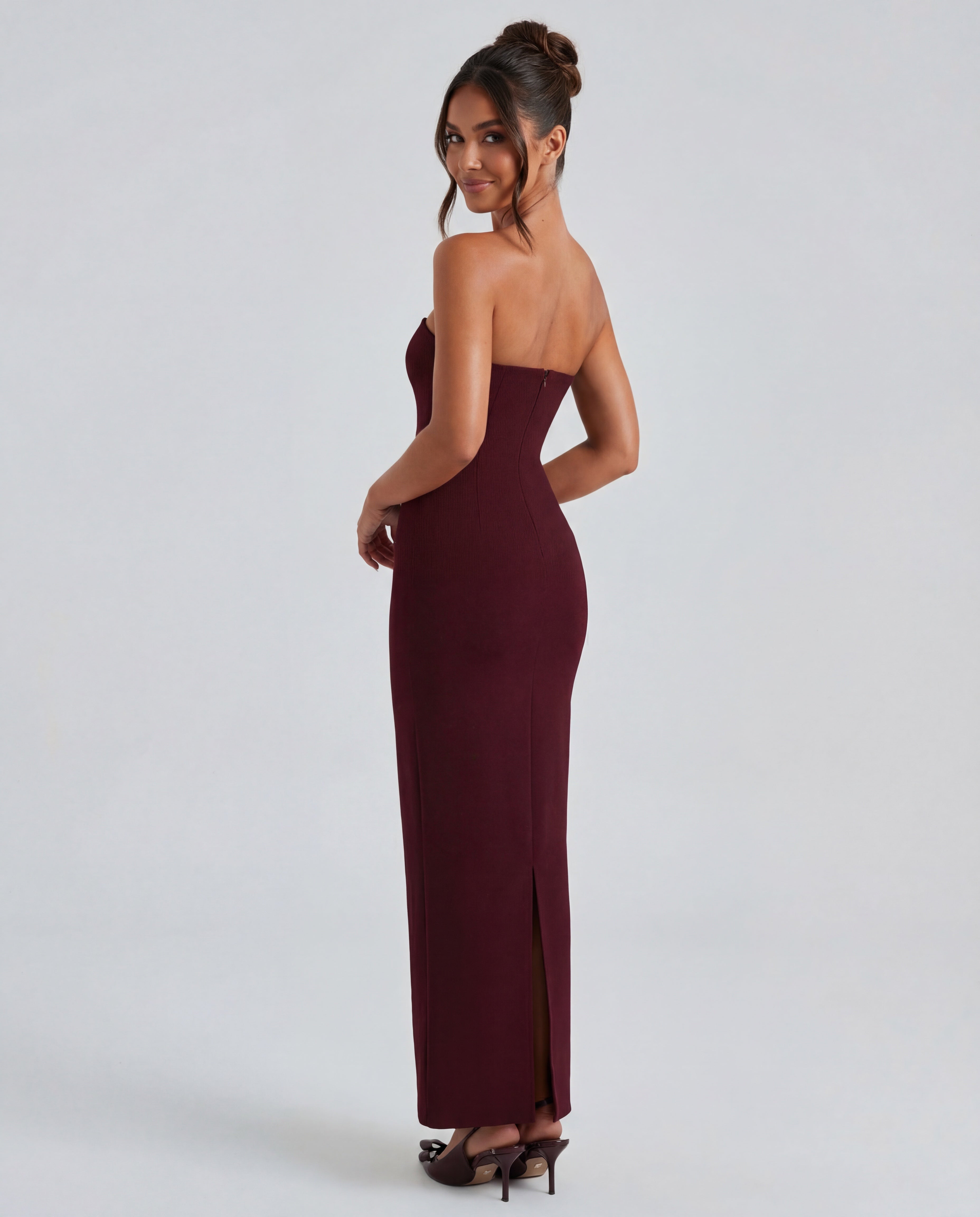 Ella | Women's Sculpting Crepe Strapless Maxi Dress