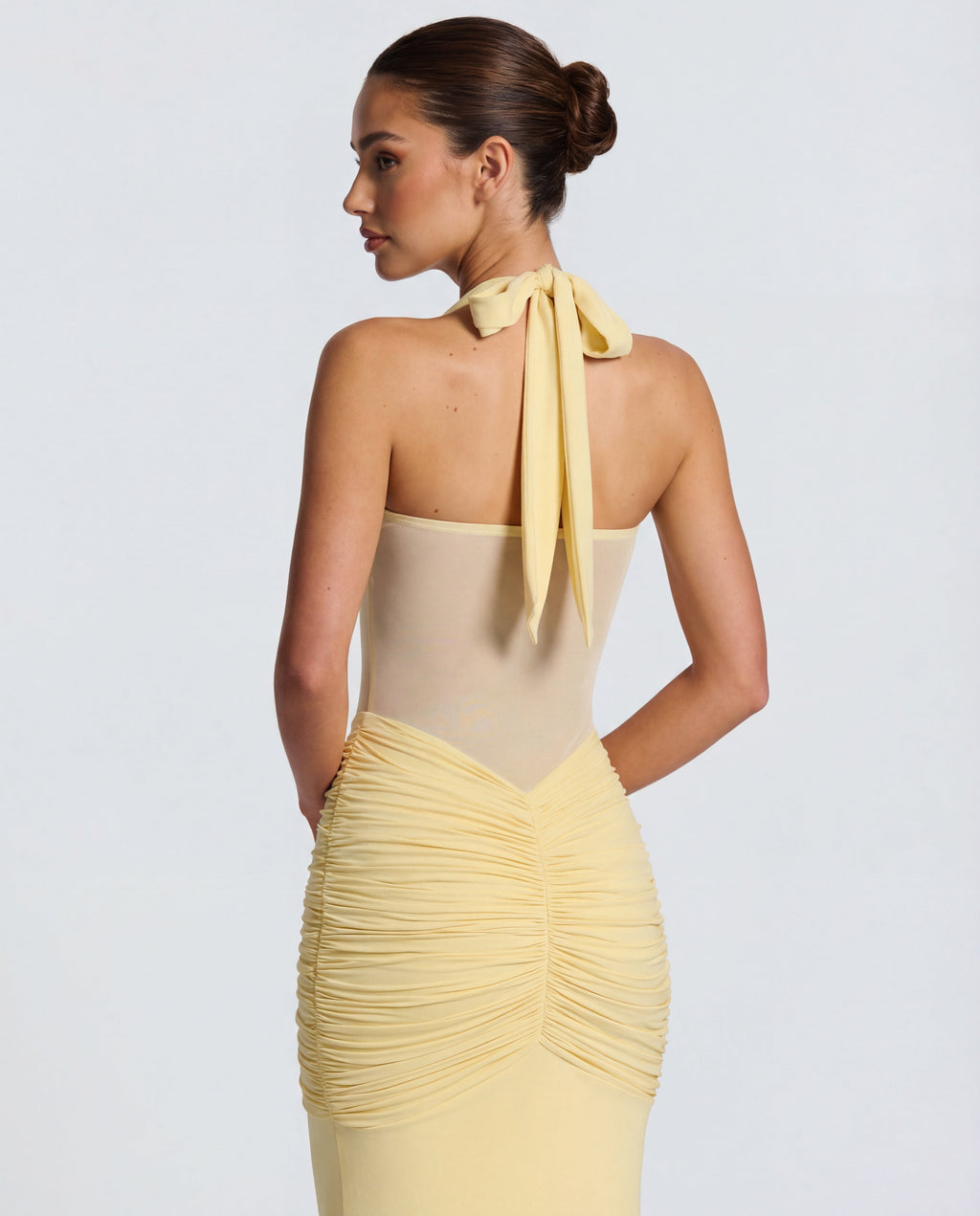 Rosabella | Women's Sun-Glow Ruched Halter Maxi Dress