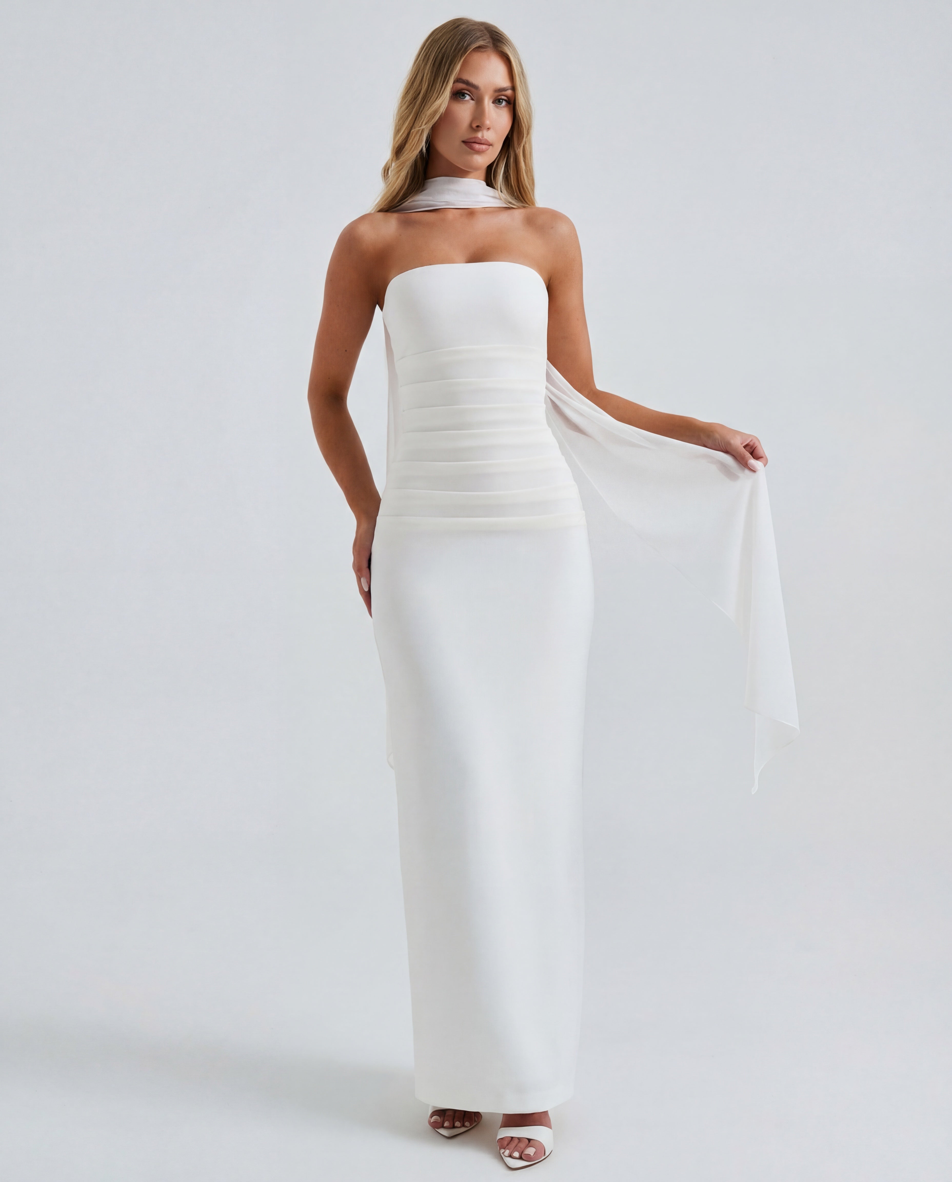 Ella | Women's Sculpting Crepe Strapless Maxi Dress