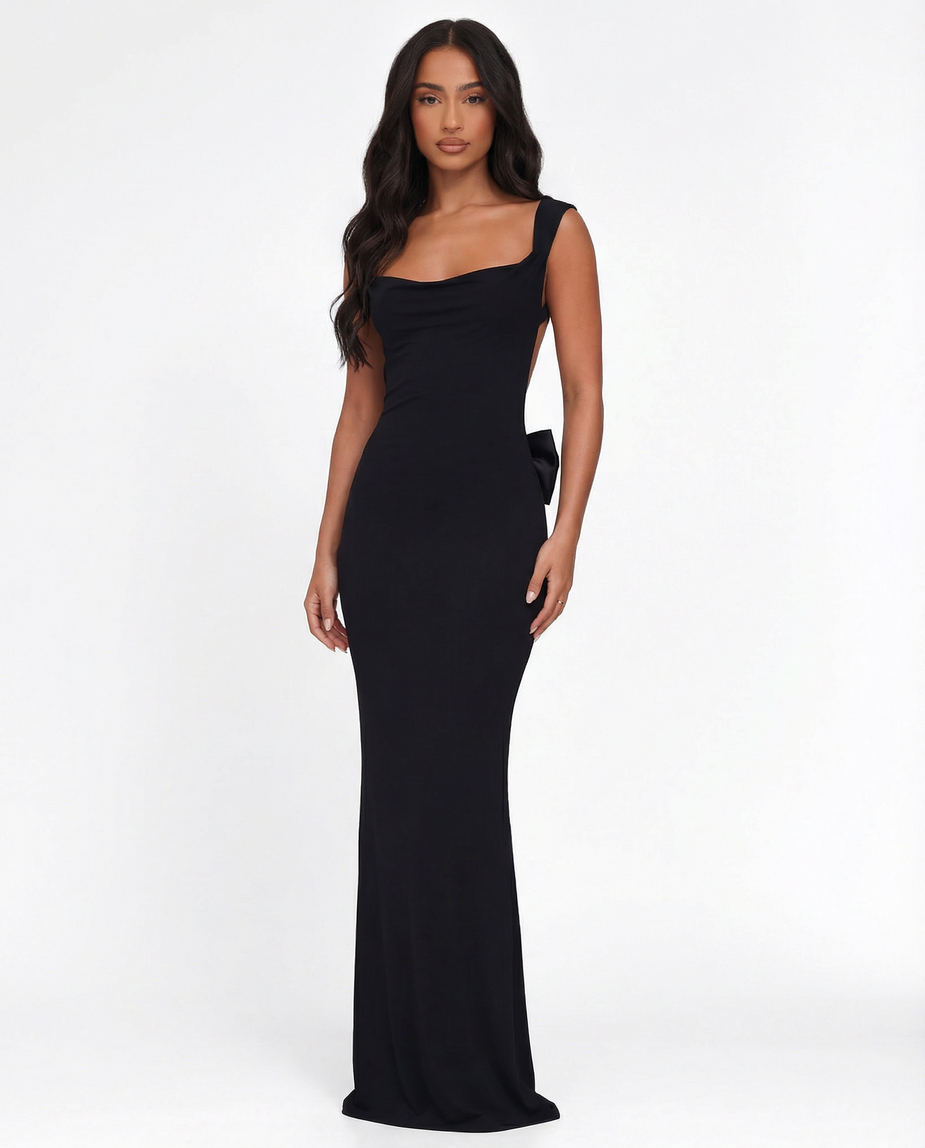 Mae | Women's Open-Back Tie-Detail Maxi Gown