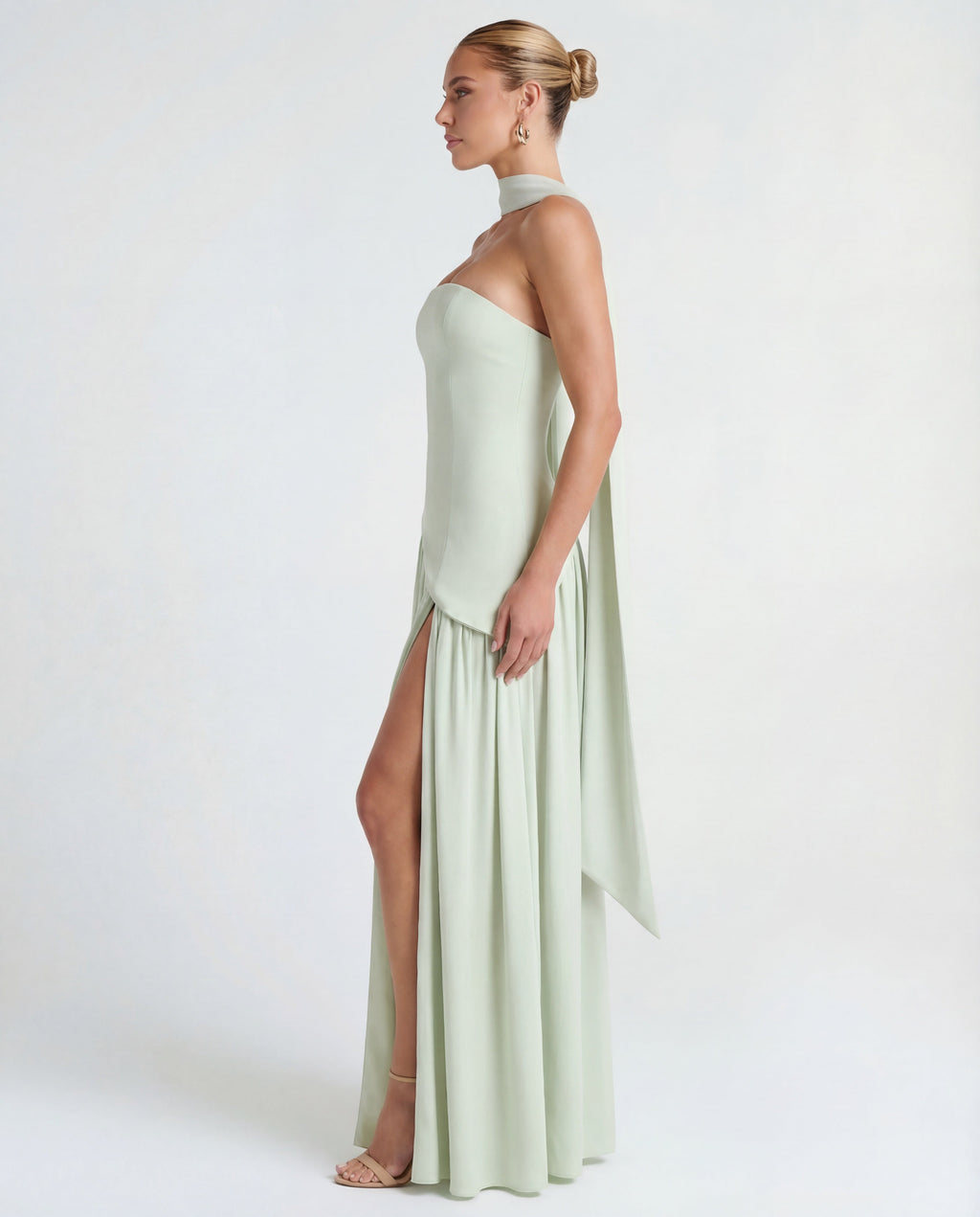 Aveline | Women's Strapless Scarf-Neckline Maxi Dress