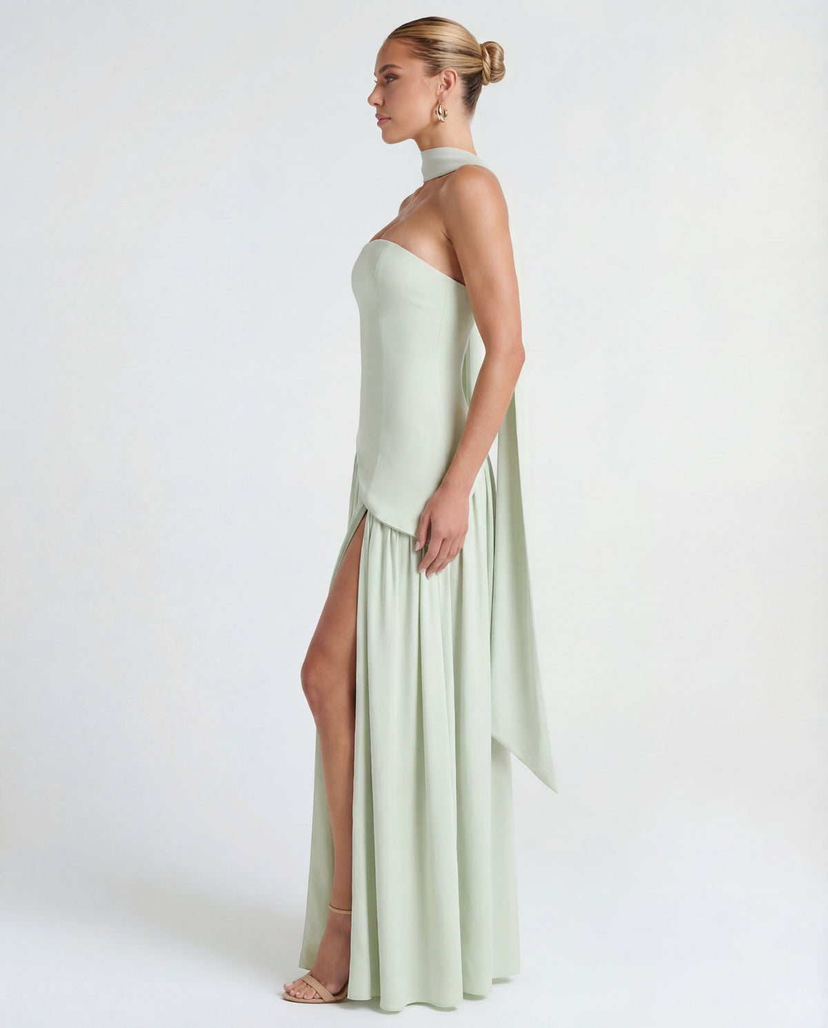 Aveline | Women's Strapless Scarf-Neckline Maxi Dress