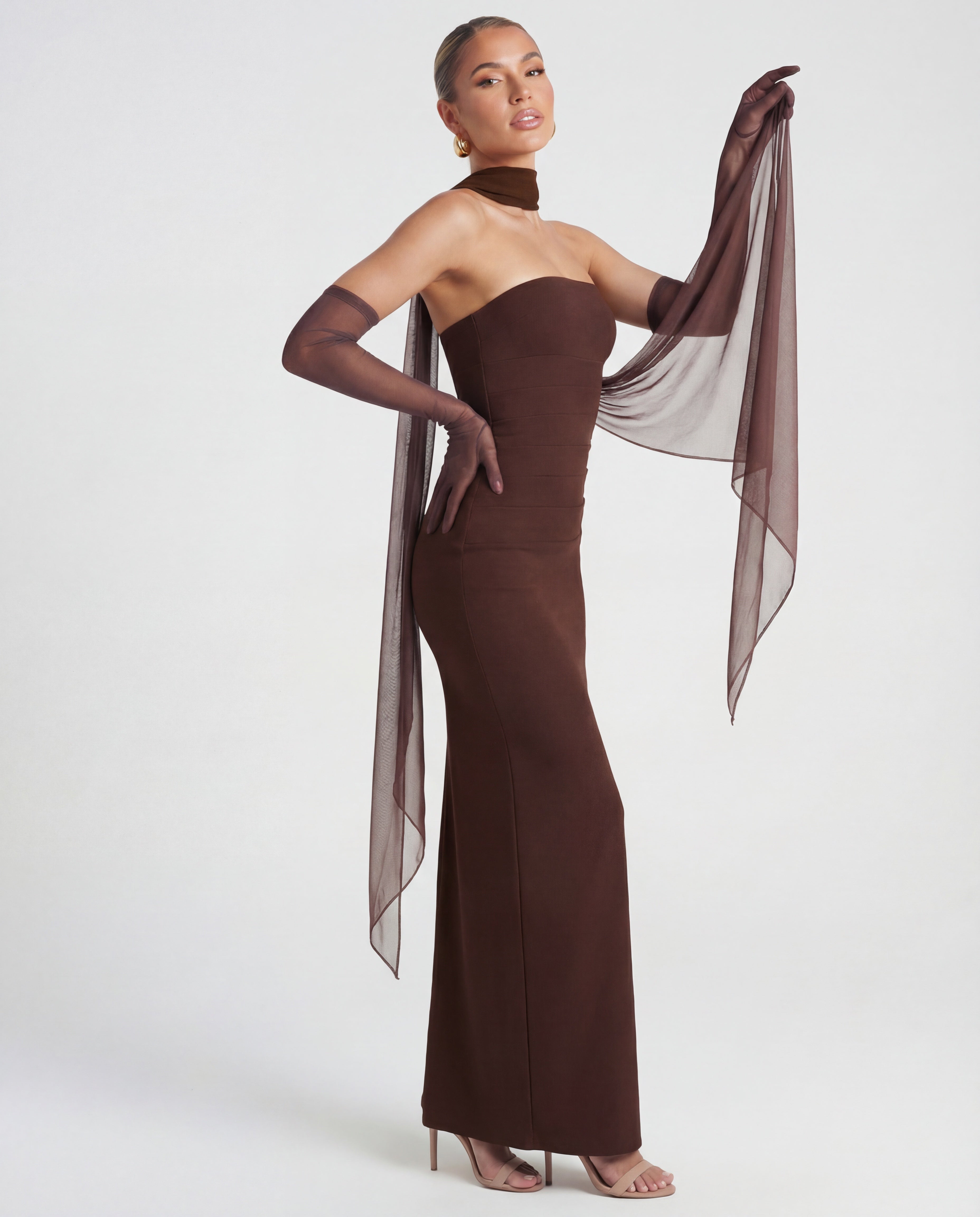 Ella | Women's Sculpting Crepe Strapless Maxi Dress