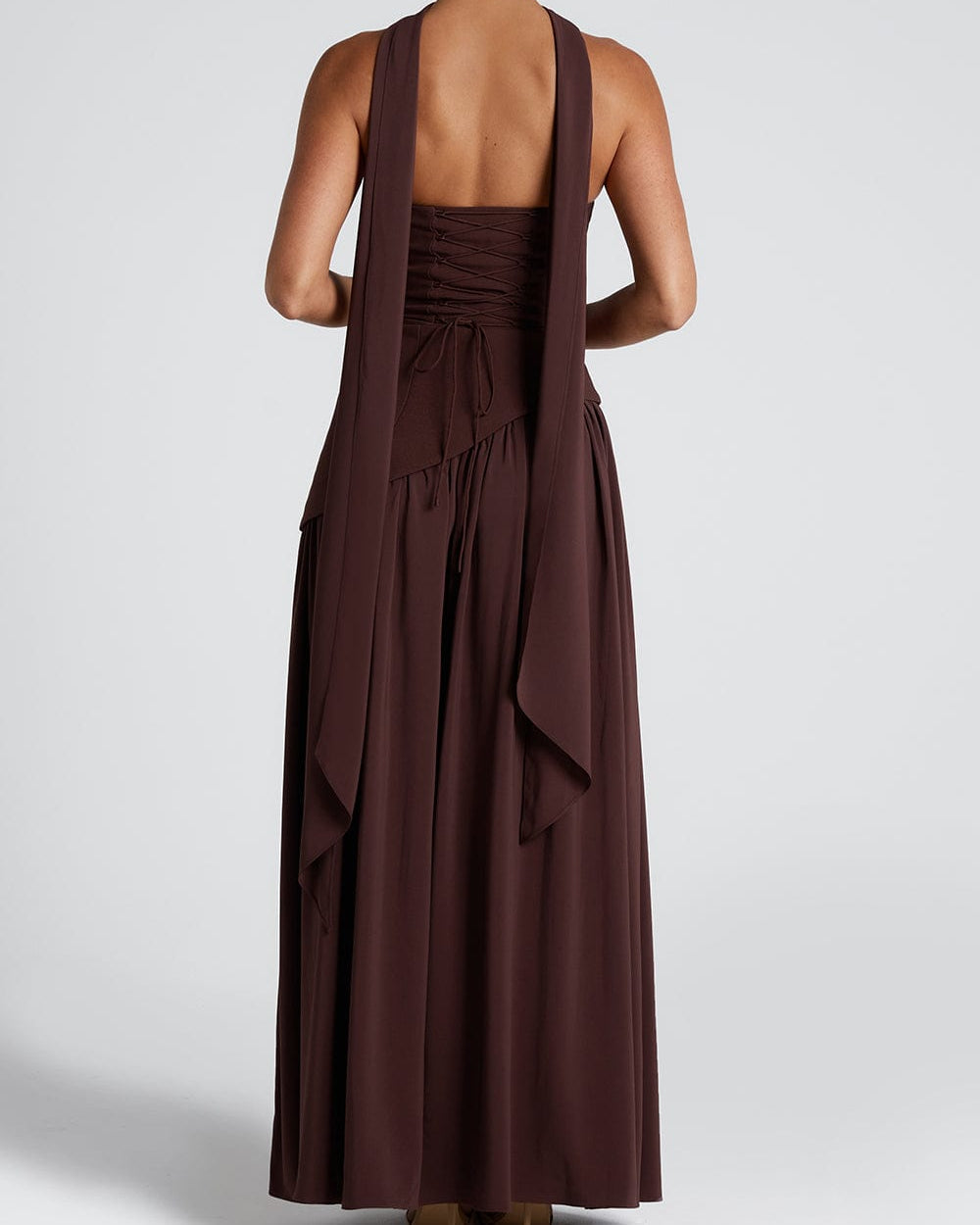 Aveline | Women's Strapless Scarf-Neckline Maxi Dress