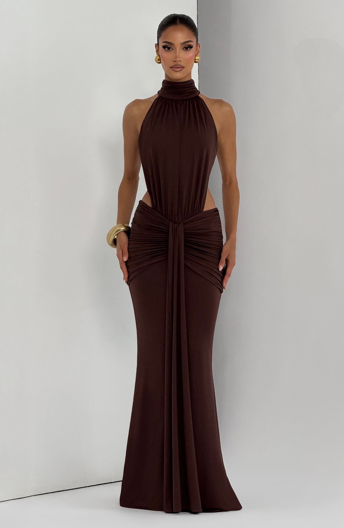 Thekla Maxi Dress - Plum Brown