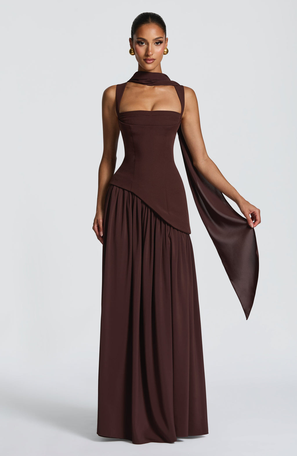Tullulah Maxi Dress - Plum Brown