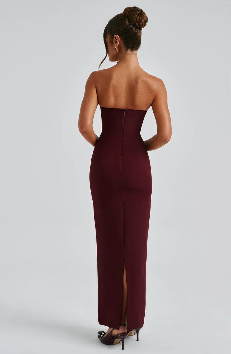 Ella | Women's Sculpting Crepe Strapless Maxi Dress